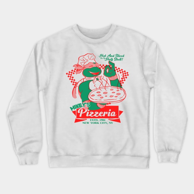 Mikey's Pizzaria Crewneck Sweatshirt by elblackbat